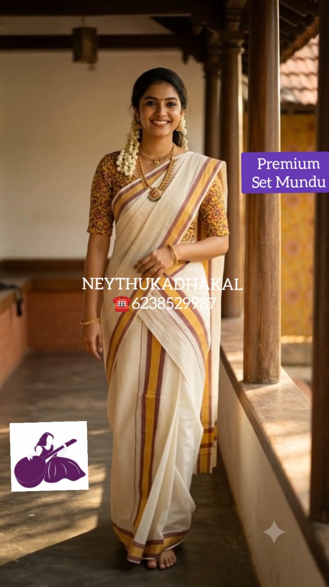 Chemandhikkara 3 inch - Yellow With Maroon Border