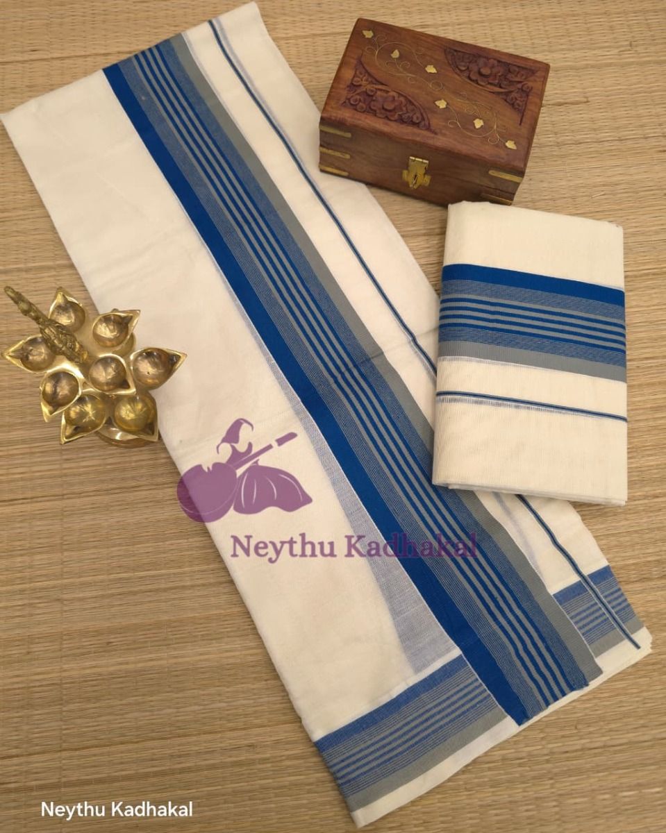 SlateGrey & NavyBlue - Kattikara SM - Navaratri Special - view 1