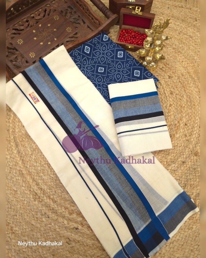 Royal Blue & Black - Manthikkara