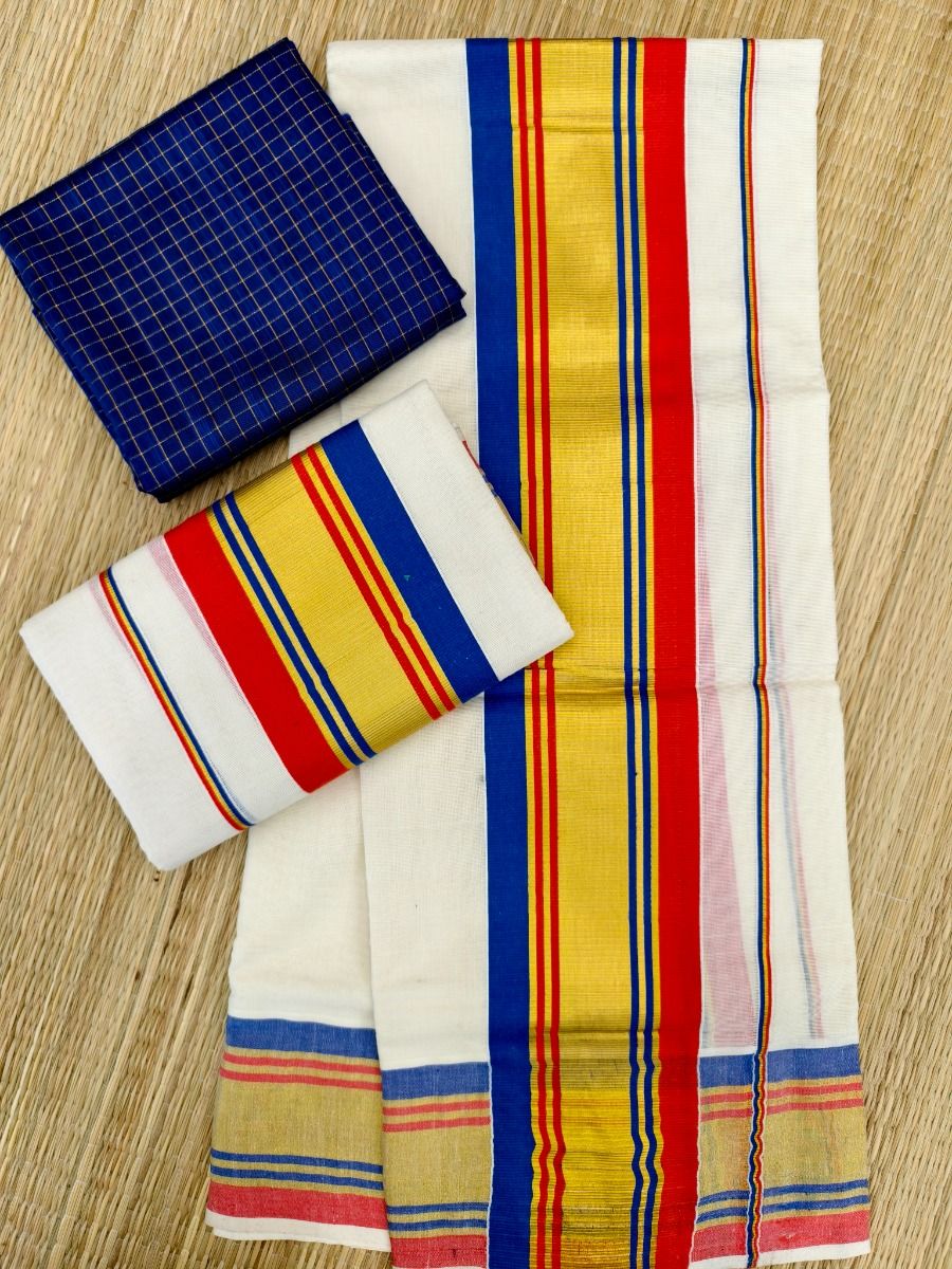 4*4 LIGHT JERRY SET - NavyBlue & Maroon - Kara With Kasav