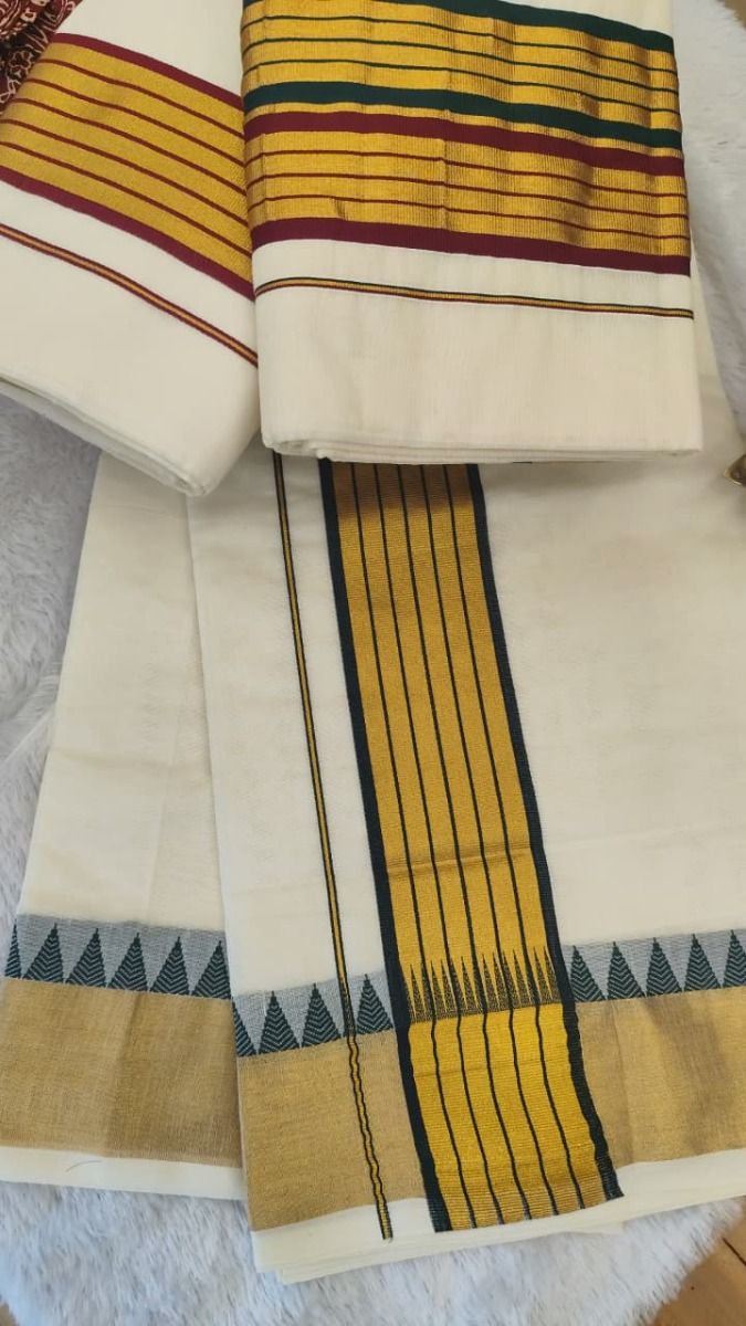 Green - Kara With Kasavu