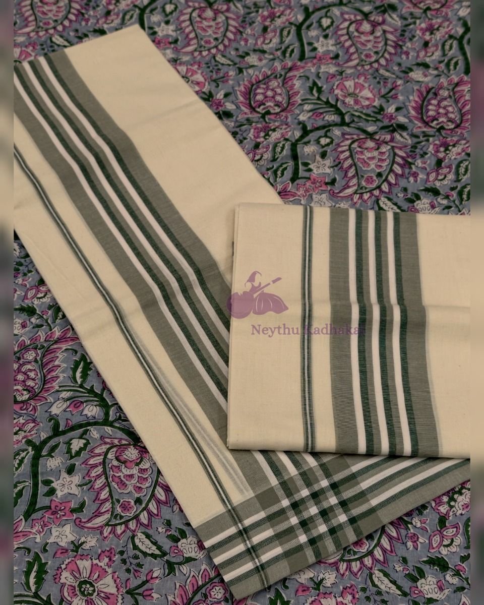 Chemandhikkara 3 inch - AshGray & Green Lines