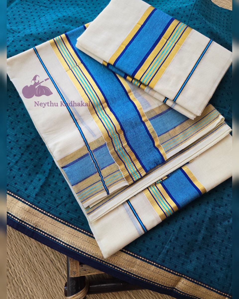 Sky Blue & Royal Blueline - Kara With Kasav