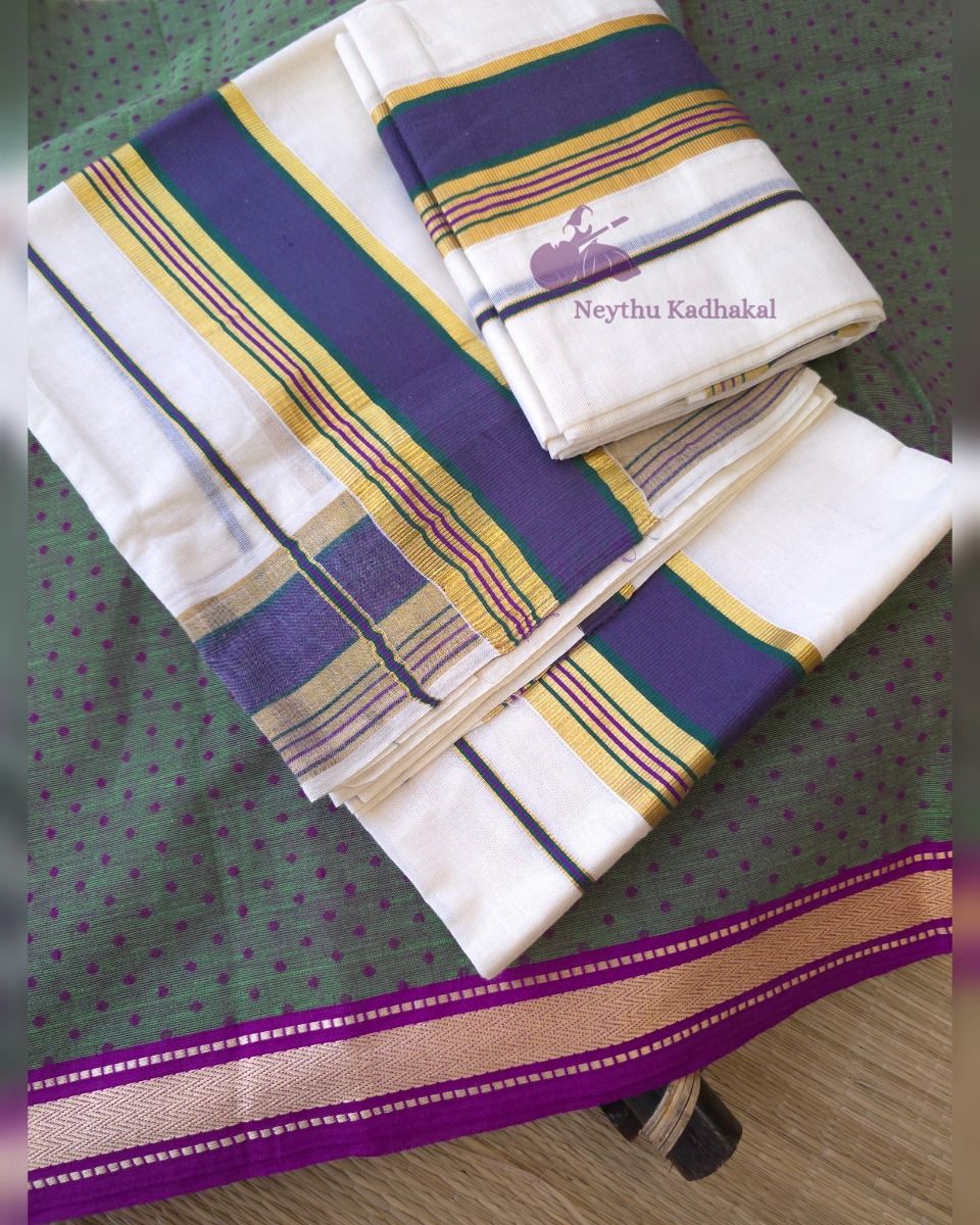 Violet With DarkBlue Border - Kara With Kasav