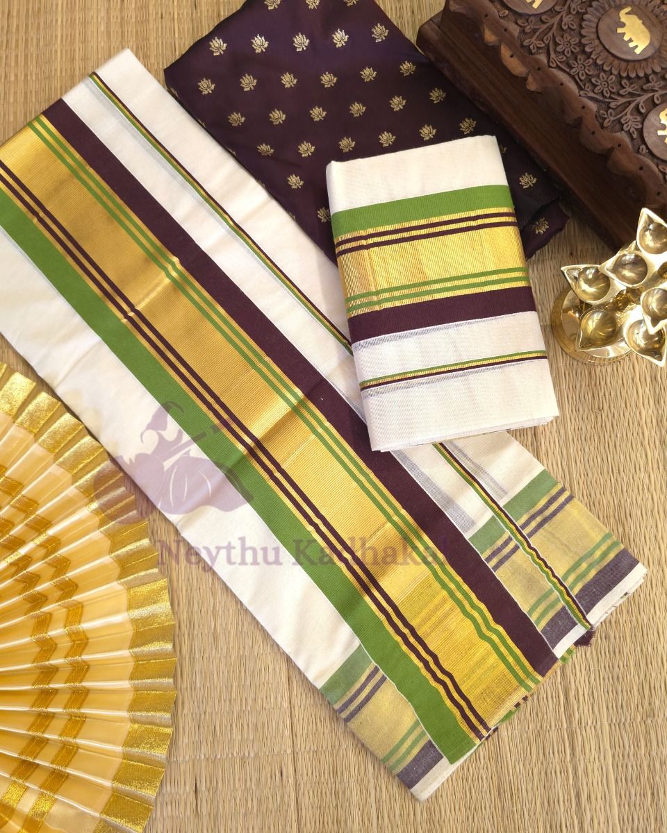 4*4 LIGHT JERRY SET - CoffeBrown & Green - Kara With Kasav