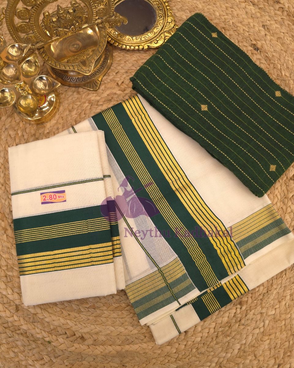 Dark Green With Goldenline - Kara With Kasav