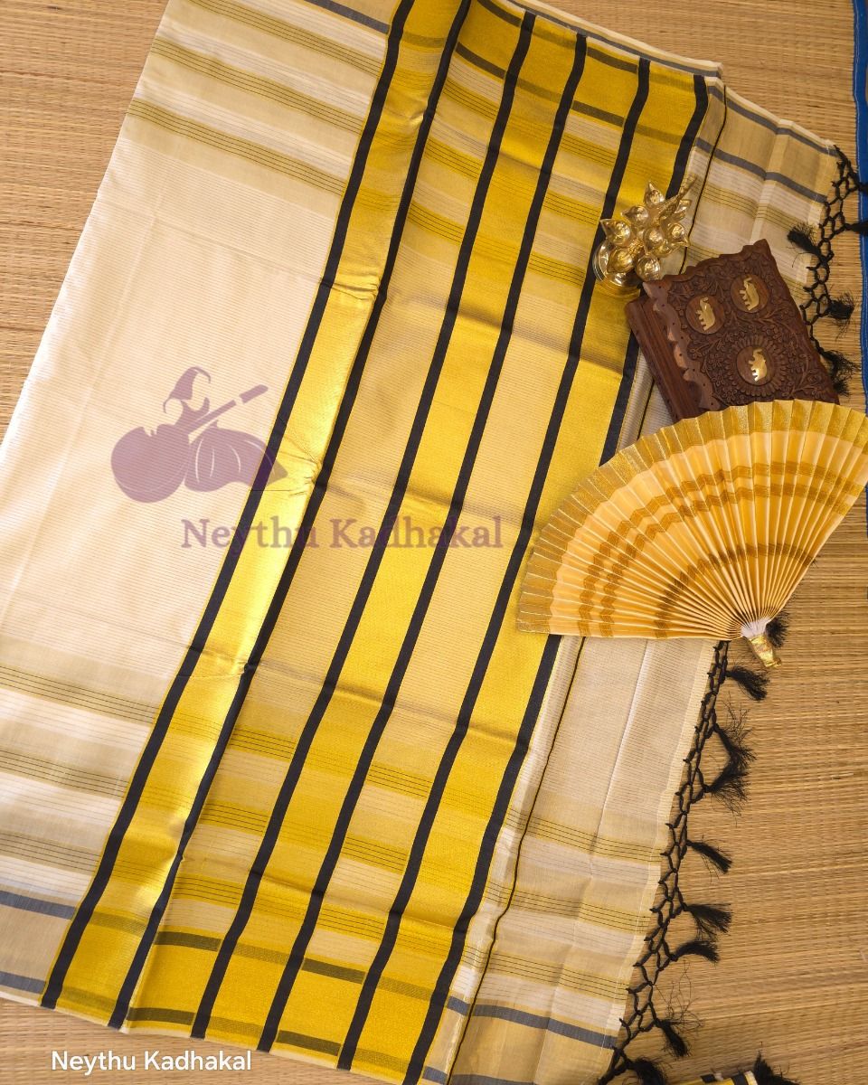 Golden Kasav With Black Border - Kara With Kasav thumbnail 2