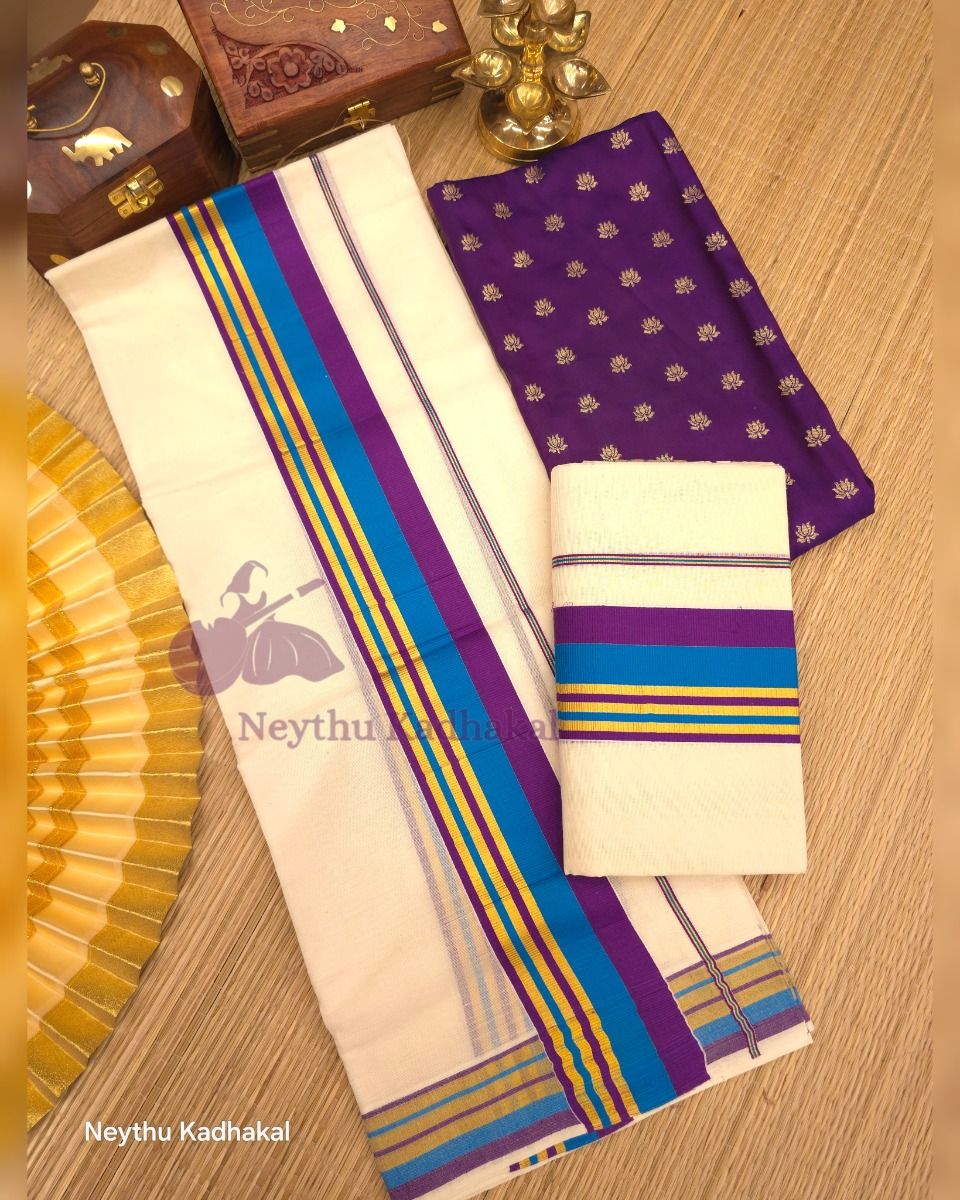 Sky Blue & Violet - Kara With Kasav