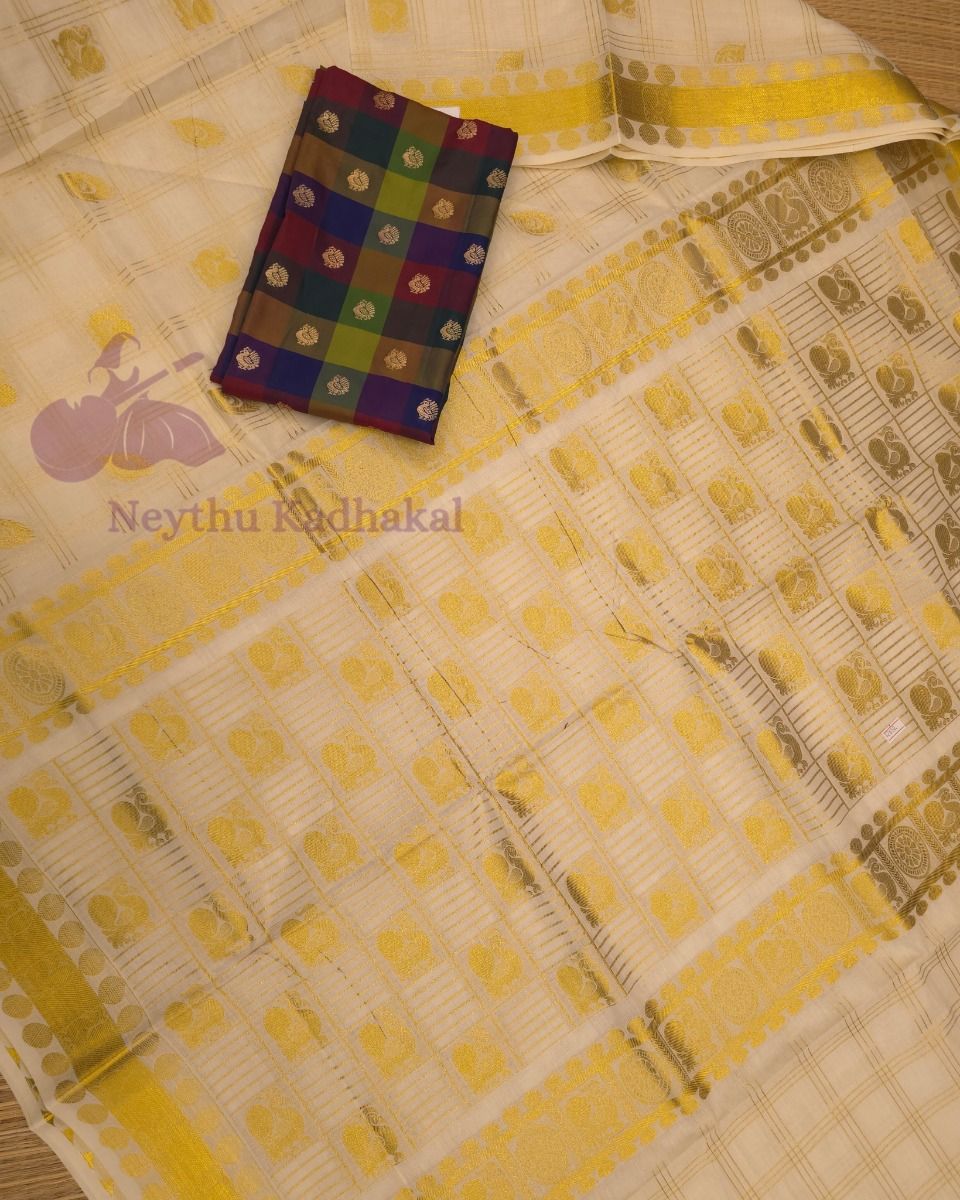 Peacock Worked Kasav Set Saree - Kasav Premium thumbnail 2