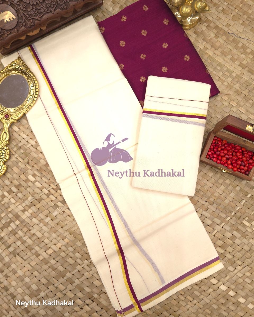 Purple & Gold - Puliyilakara Premium SM thumbnail 2
