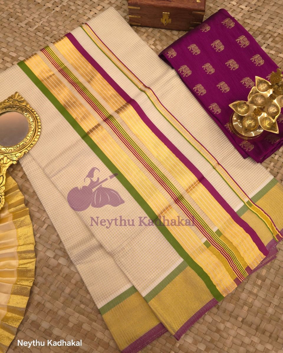 LightGreen & Purple - Premium Checked SS - view 1