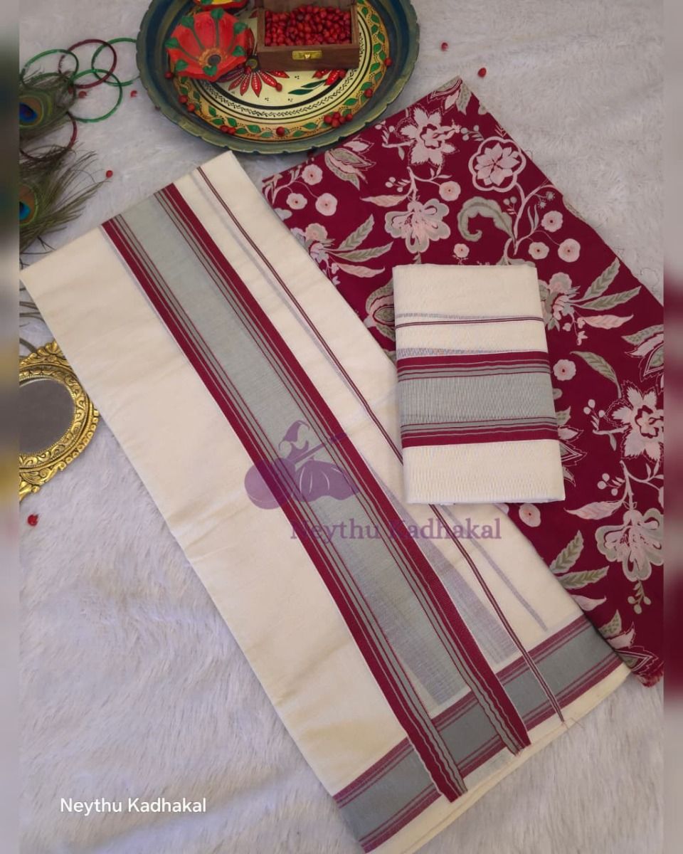 Slight Grey & Meroon - Manthikkara