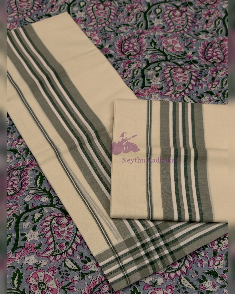 Chemandhikkara 3 inch - AshGray & Green Lines