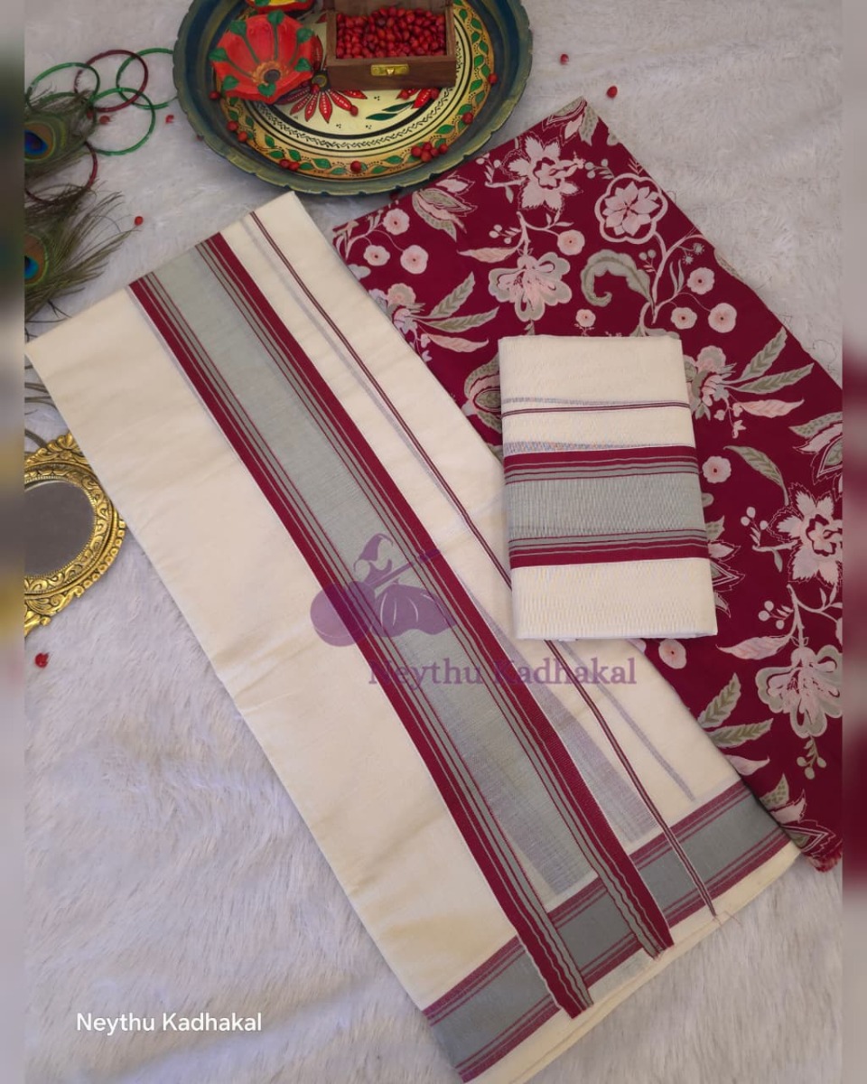 Slight Grey & Meroon - Manthikkara
